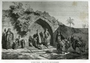 Springvandet har Nazareth. Indgravering af E.Zier, til illustration af historien La Syria d
