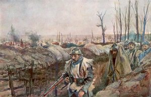 En fransk skyttegrav i landsbyen Souchez, Artois, Frankrig, 18. december 1915, 1926.