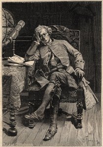 Guy Mannering - illustration fra det 19. århundrede til Walter Scotts roman "Guy Mannering or The Astrologer" (1771-1832) gravering efter Flameng af Francois Flameng