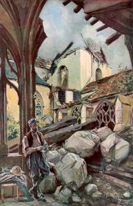 Klosteret og katedralen i Verdun, Frankrig, juni 1916, 1926. af Francois Flameng