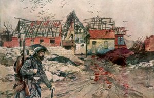 Ruinerne af Ablain-Saint-Nazaire, Artois, Frankrig, 18. december 1915, 1926. af Francois Flameng