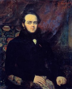 Portræt af den franske komponist Jacques Fromental Levy dit Halevy (1799-1862) Han poserer med sine briller. Maleri af Francois Gabriel Lepaulle (1804-1886) 1837 Paris, Operaens bibliotek - Portræt af den franske komponist Jacques Fromental Levy kaldet Hal