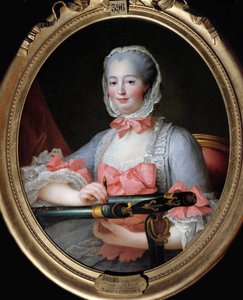 Portræt af Jeanne Antoinette Poisson, Marquise af Pompadour (kendt som Madame de Pompadour af Francois Hubert Drouais