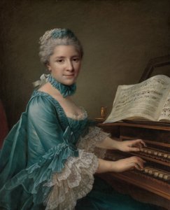 Portræt af en kvinde, siges at være Madame Charles Simon Favart..., 1757. af Francois Hubert Drouais