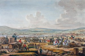Napoleon besøger belejringsværket ved Danzig ledet af marskal Lefebvre, 9. maj 1807 af Francois Jacques Dequevauviller