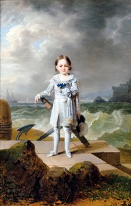 Portræt af prins Napoleon Louis Bonaparte (1804-1831) (Portræt af Napoleon-Louis Bonaparte) Maleri af Francois-Joseph Kinson (1770-1839) ca. 1810 - Olie på lærred, 33x22 - Privat samling