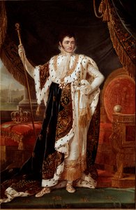 Portræt af Jerome Bonaparte (1784-1860), konge af Westfalen, foran Wilhelmshohes haver Maleri af Francois Joseph (Francois-Joseph) Kinson (1770-1839) eller Kinsoen. 19. århundrede søn. 2,1x1,4 m Versailles musee du chateau