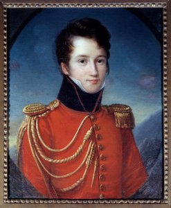 Portræt af forfatteren og dramatikeren Alfred de Vigny (1797-1863) i uniform som gendarme af Kongens hus Maleri af Francois Joseph Kinson (1771-1839) 1800-tallet søn. 0,59x0,48 m. Paris, Musée Carnavalet