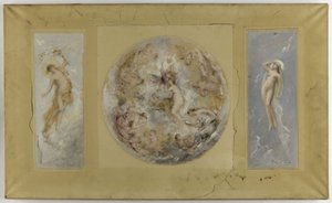 Skitse til rådhuset i Pantin: Amour et Psyché - Le jour et la nuit, i 1886 (olie på gouache, papir på lærred)