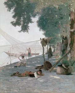 Net og fiskere af Francois Louis David Bocion
