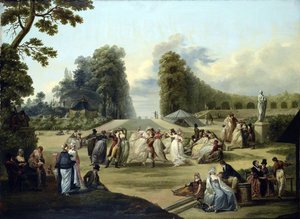 Bal i Tivoli, Paris - Maleri af Francois Louis Joseph Watteau (1758-1823) af Francois Louis Joseph Watteau