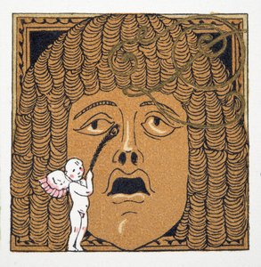 Næse bliver kildet af Amor, fra Personages de Comedie, pub. 1922 (pochoir print) af Francois Louis Schmied