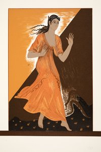 Pandora, fra Prometheus Chained by Aeschylus, pub. 1941 (stenciltryk) af Francois Louis Schmied
