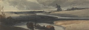 En fransk kanalscene, 1810 (wc på papir)