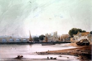Lambeth Palace og Westminster Bridge af Francois Louis Thomas Francia