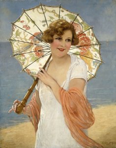 Parasollen (olie på lærred) af Francois Martin Kavel