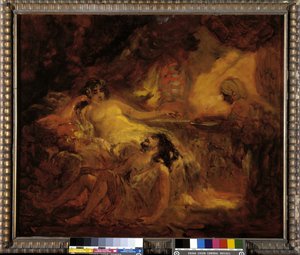 Samson og Dalila (olie på lærred) af Francois Maury