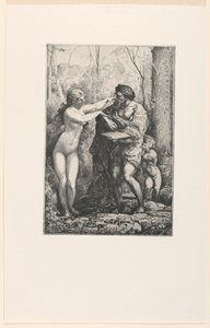 Kunstner og en nymfe, fra Twelve Etchings af Chifflart