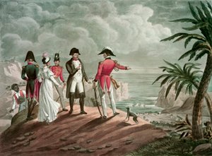 Bonaparte på St. Helena (stålgravering) af Francois Nicolas Martinet