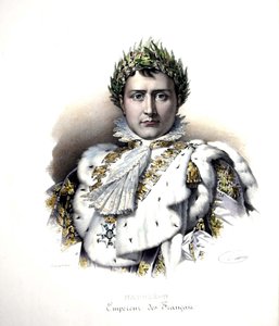 Napoleon 1. (1769-1821) på tidspunktet for hans kroning i 1804 (kobberstik)