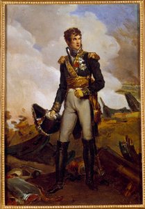 Portræt i foden af Jean Lannes, hertug af Montebello (1769-1809) marechal of Empire Maleri af Francois Gerard (1770-1837) 19. århundrede søn. 0,3x0,22 m af Baron François Pascal Simon Gérard