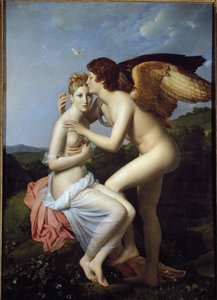 Psyche og Amor, også kaldet Psyche, der modtager Amors første kys (olie på lærred af Baron François Pascal Simon Gérard