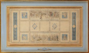 Studie til det malede loft på biblioteket i Konservatoriet, 1812 af Francois Pascal Simon Gerard