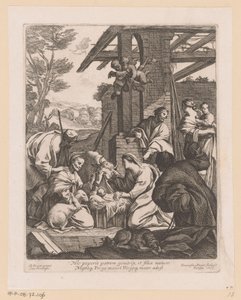 Geboorte van Christus Her fødte moderen faderen (...) (titel på objekt) af Francois Perrier
