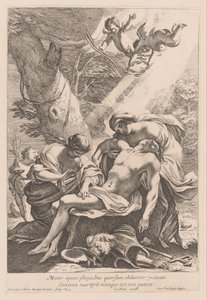 Martelaarschap van de heilige Sebastiaan Den større ridder skal dække med slagene (...) (titel på objektet) af Francois Perrier