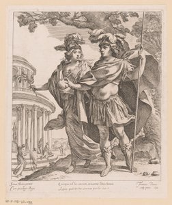 Minerva viser Ludvig XIII herlighedens tempel Quisquis ad hoc sacium (...) (titel på objekt) af Francois Perrier