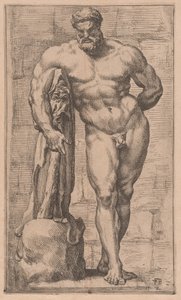 Farnese Hercules, set forfra [plade 2] af Francois Perrier