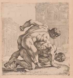 Medici Wrestlers, set fra siden, drejet til højre [plade 35] af Francois Perrier