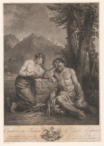 Canadisk par ved deres barns grav Canadiens au Tombeau de Leur Enfant (titel på objekt) af Francois Robert Ingouf