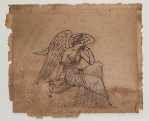 Allegorisk figur, ca. 1825 (blæk og kridt på papir)