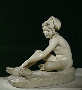 Napolitansk fiskerdreng leger med en skildpadde (skulptur)