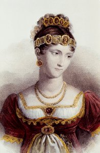 Portræt af Pauline Bonaparte (farve litho) af Francois Seraphin (after) Delpech