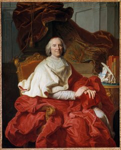 Portræt af Andre Hercule (1653-1743), kardinal af Fleury, prælat og politiker Maleri af Francois Stiemart (1680-1740), efter Hyacinthe Rigaud (1659-1743) 1700-tallet søn. 1,6x1,29 m - Portræt af Andre Hercule (1653-1743), kardinal Fleury prælat og af Francois Stiemart