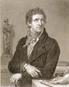 Portræt af Antonio Canova (1757-1822) graveret af William Henry Worthington (ca. 1790-s.1839) (gravering) af Francois Xavier (after) Fabre