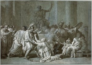 Cléombrote og Léonidas, ca. 1795 (pen og blæk med gouache på papir) af Francois Xavier Fabre