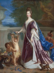 ""Portræt af Elisabeth-Charlotte (Elisabeth Charlotte) af Bayern eller Pfalz (1652-1722)"" (Elizabeth Charlotte, Prinsesse Pfalz) Maleri af Francois de Troy (1645-1730) Privatsamling fra det 17. århundrede
