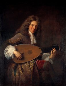 Portræt af Charles Mouton (1626-1710) luthistisk Maleri af Francois de Troy (1645-1730) 1690 Søn. 1,38x1,06 m