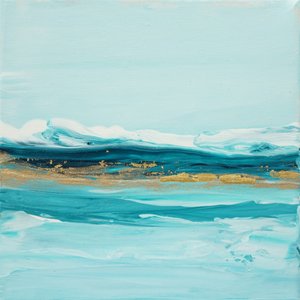 Aqua Gold Waves af Françoise Wattré