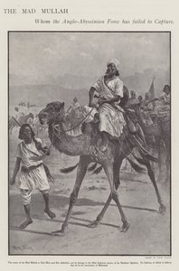 Mohammed Abdullah Hassan, den "gale mullah", somalisk religiøs og militær leder (litho)