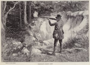 Sir Francis Chantrey dræber to skovhaner med ét skud under jagt i Holkham Hall, Norfolk (litho)