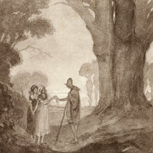 Illustration til The Scholar-Gipsy af Matthew Arnold (farve litho) af Frank Adams