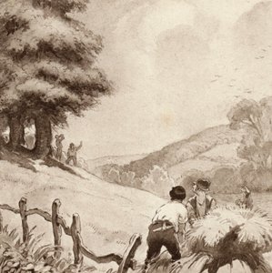 Illustration til The Scholar-Gipsy af Matthew Arnold (farve litho) af Frank Adams