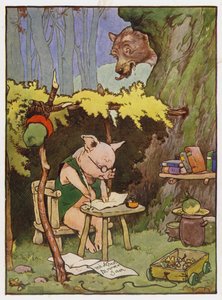 Illustration til De tre små grise af Frank Adams