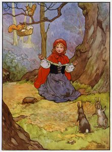 Rødhætte (farve litho) af Frank Adams