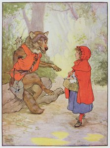 Rødhætte og ulven, illustration fra 