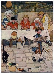Three Jolly Huntsmen (farve litho) af Frank Adams